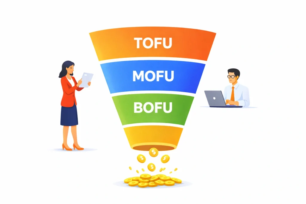 Understanding the Digital Marketing Funnel: TOFU, MOFU, and BOFU Explained Sales Funnel 1024x683