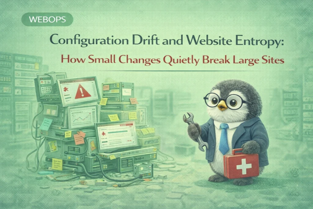 Configuration Drift and Website Entropy: How Small Changes Quietly Break Large Sites Configuration Drift And Website Entropy How Small Changes Quietly Break Large Sites 1024x683