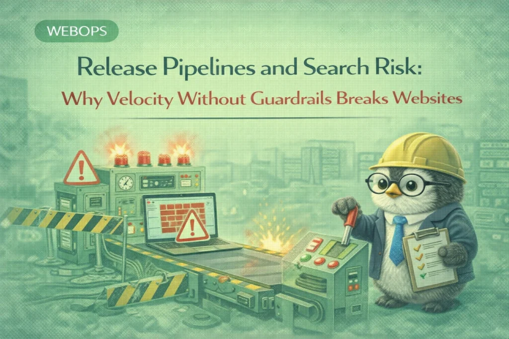 Release Pipelines And Search Risk Why Velocity Without Guardrails Breaks Websites 1024x683