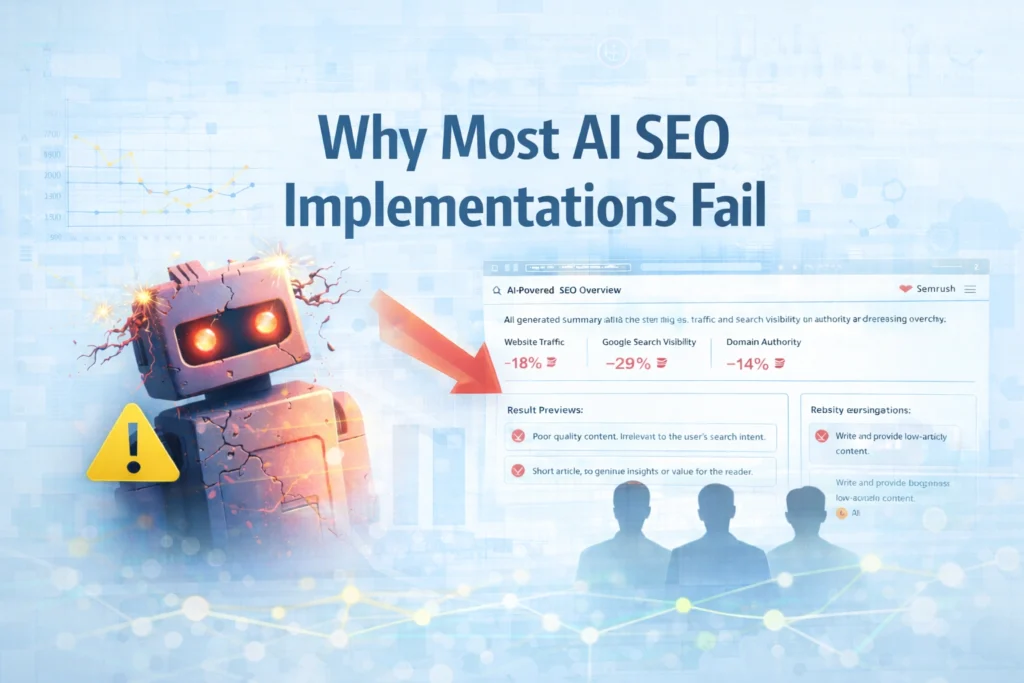 Why Most AI SEO Implementations Fail Why Most AI SEO Implementations Fail 1024x683